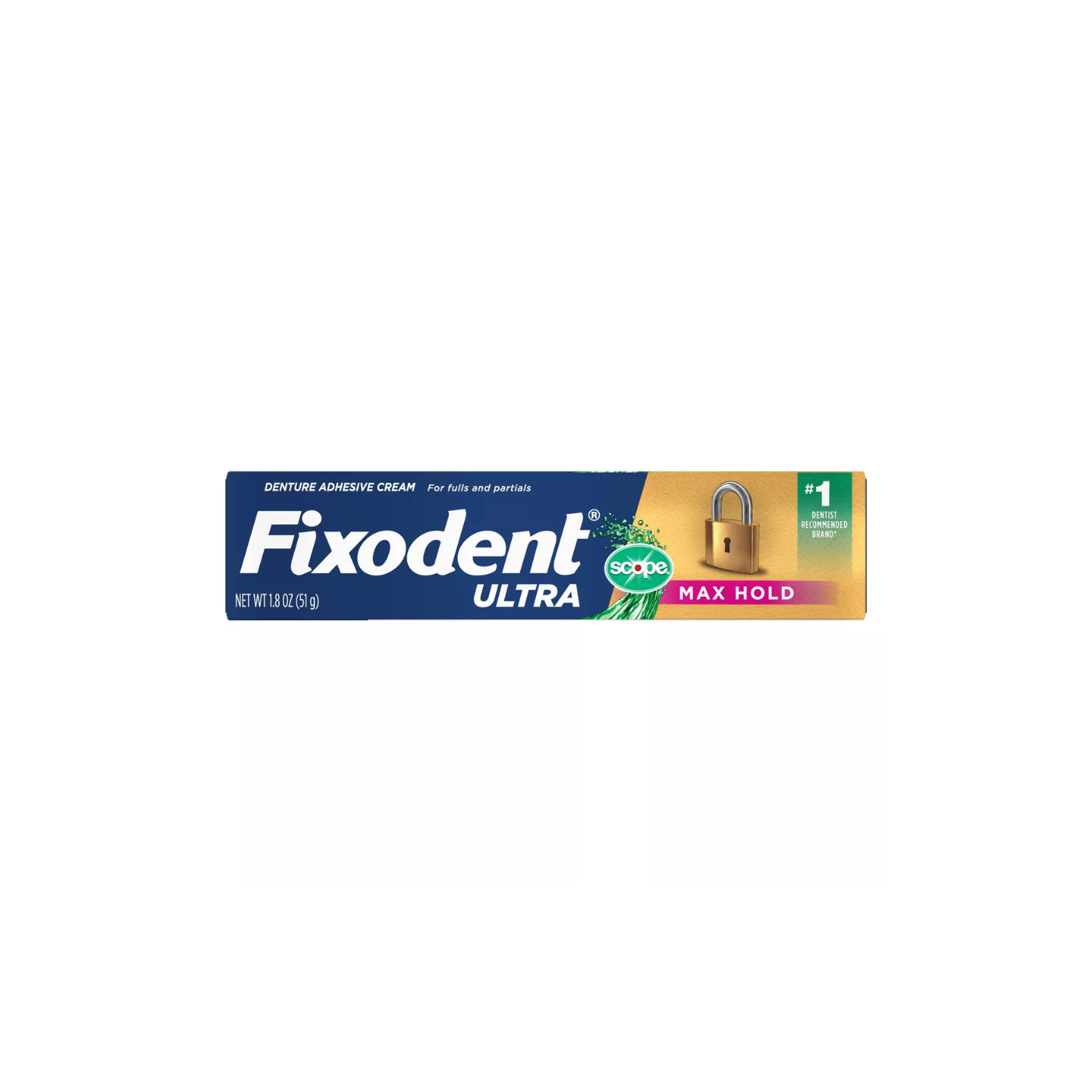 Fixodent Ultra Max Hold Plus Scope Flavor 51g