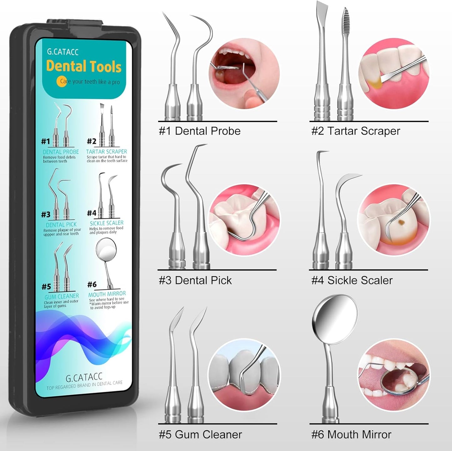 Dental Care Tools, Stainless with Case