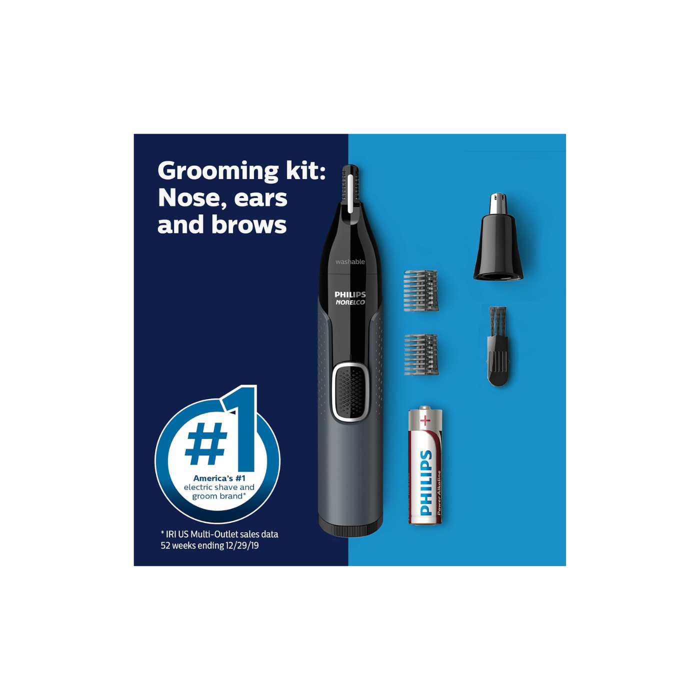 Norelco Philips Nose Trimmer 3000, for Nose, Ears Eyebrows, NT3600/62