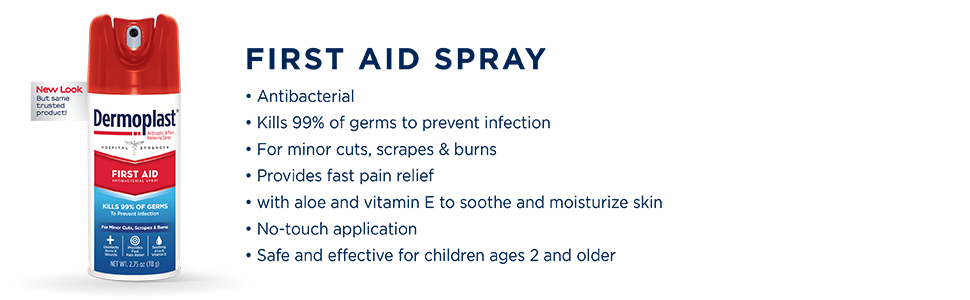 Dermoplast First Aid Spray for Minor Cuts, Scrapes and Burns, 78g