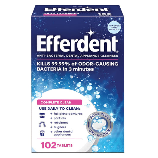 Efferdent Denture Cleanser Tablets Complete Clean 102 Tablets