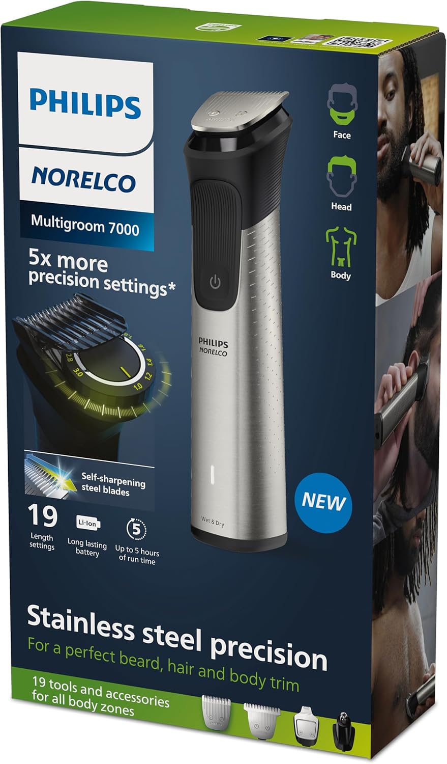 Norelco Philips Multigroom 7000 Series, 19-Piece All-in-One Trimmer MG7910/49