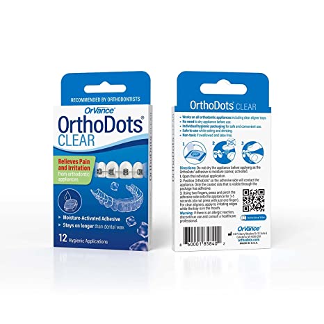OrthoDots CLEAR Relief for Braces & Aligners 16 PACK