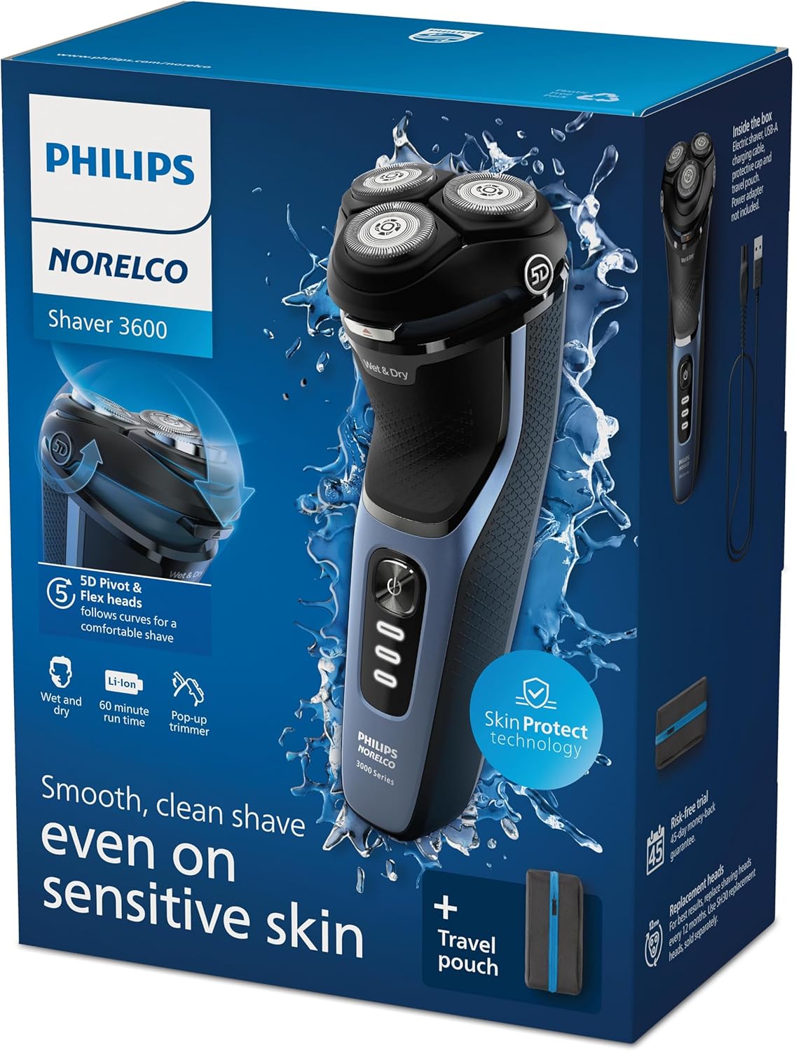 Philips Norelco Shaver 3600 Wet & Dry Electric Shaver S3243/91
