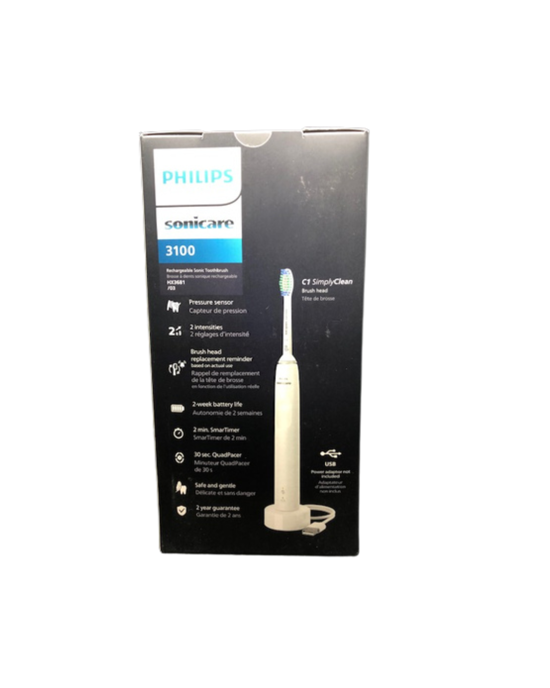 Philips Sonicare 3100 Series Sonic Electric Toothbrush White Handle