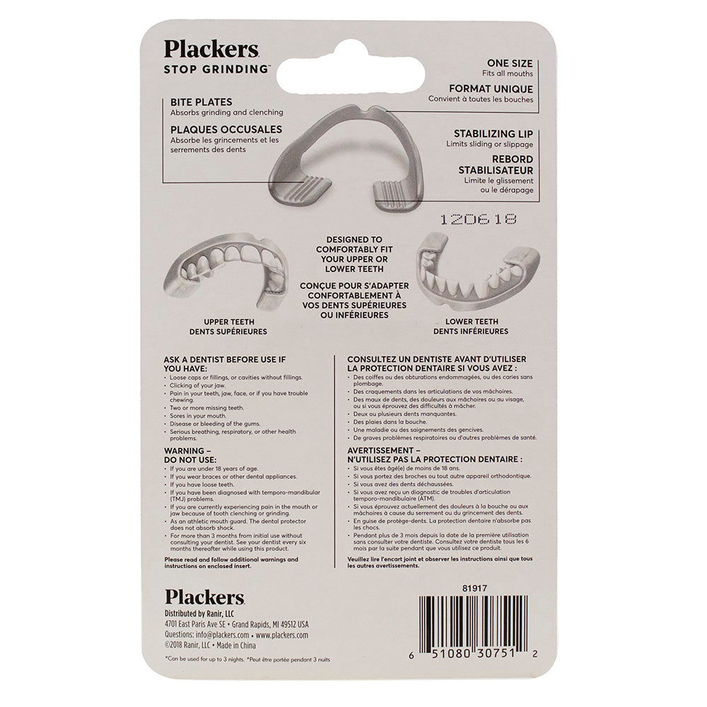 Plackers Stop Grinding Dental Protector Night/Sleep 1PACK