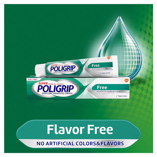 Super Poligrip Zinc Free Denture and Partials Adhesive Cream 68g