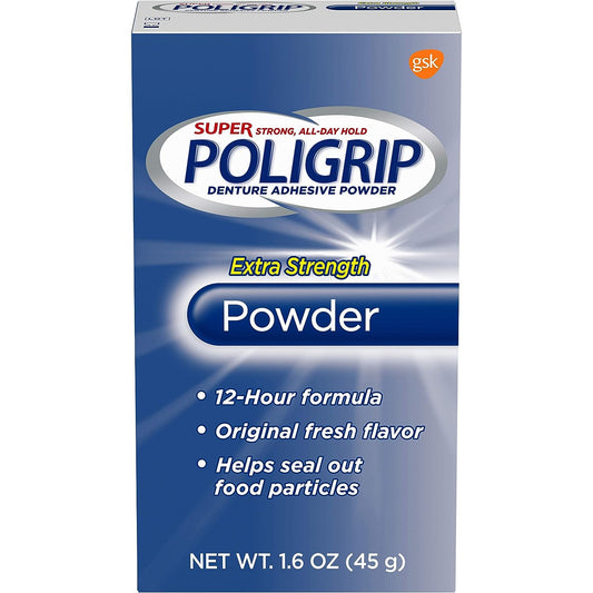 Super Poligrip Denture Adhesive Powder Extra Strength 45g PACK