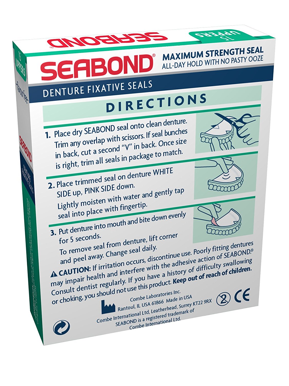 Sea Bond Denture Fixative Seals Original 15 Uppers