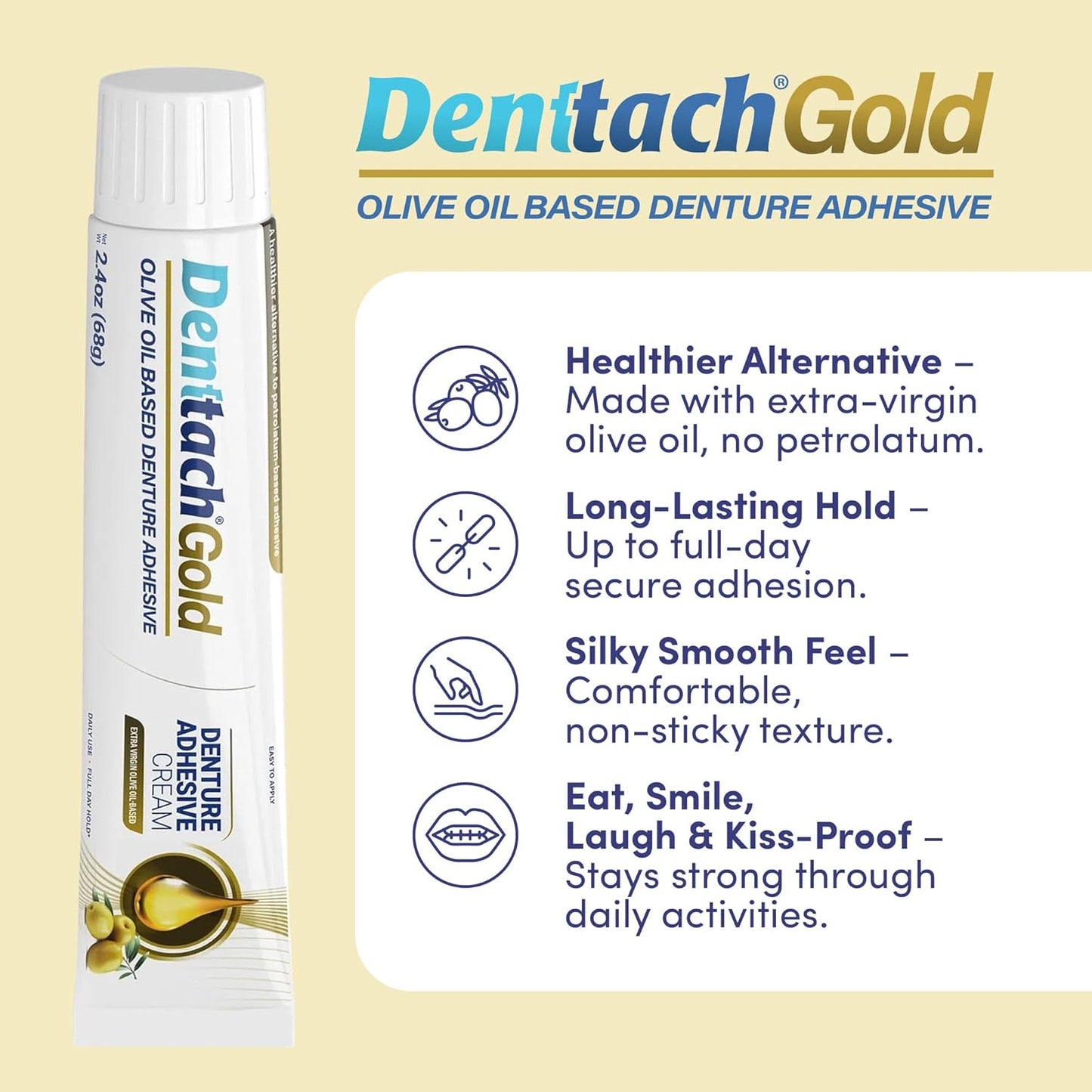 Denttach Gold Denture Cream 68g