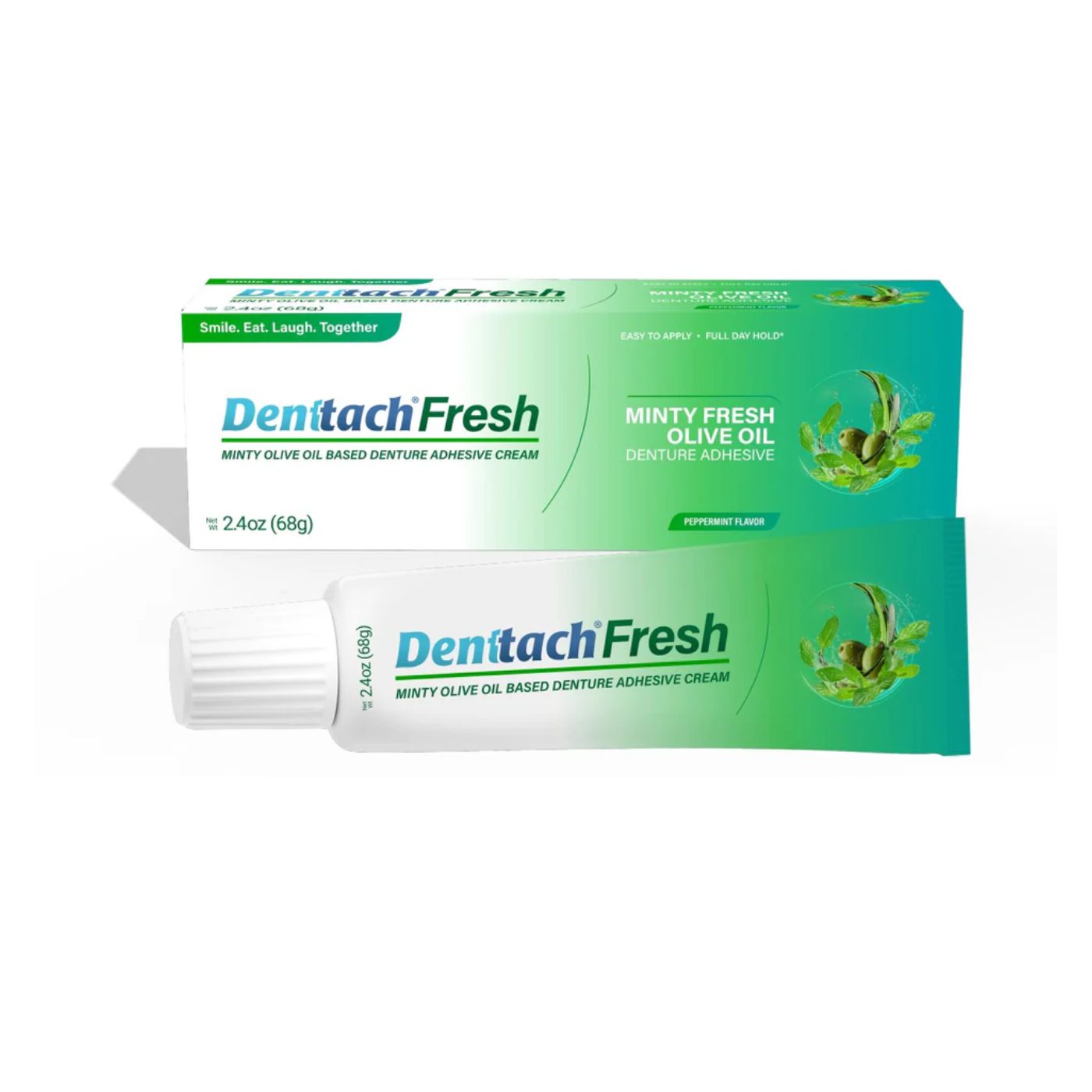 Denttach Fresh – Olive Oil Based Denture Adhesive with Refreshing Mint 68g