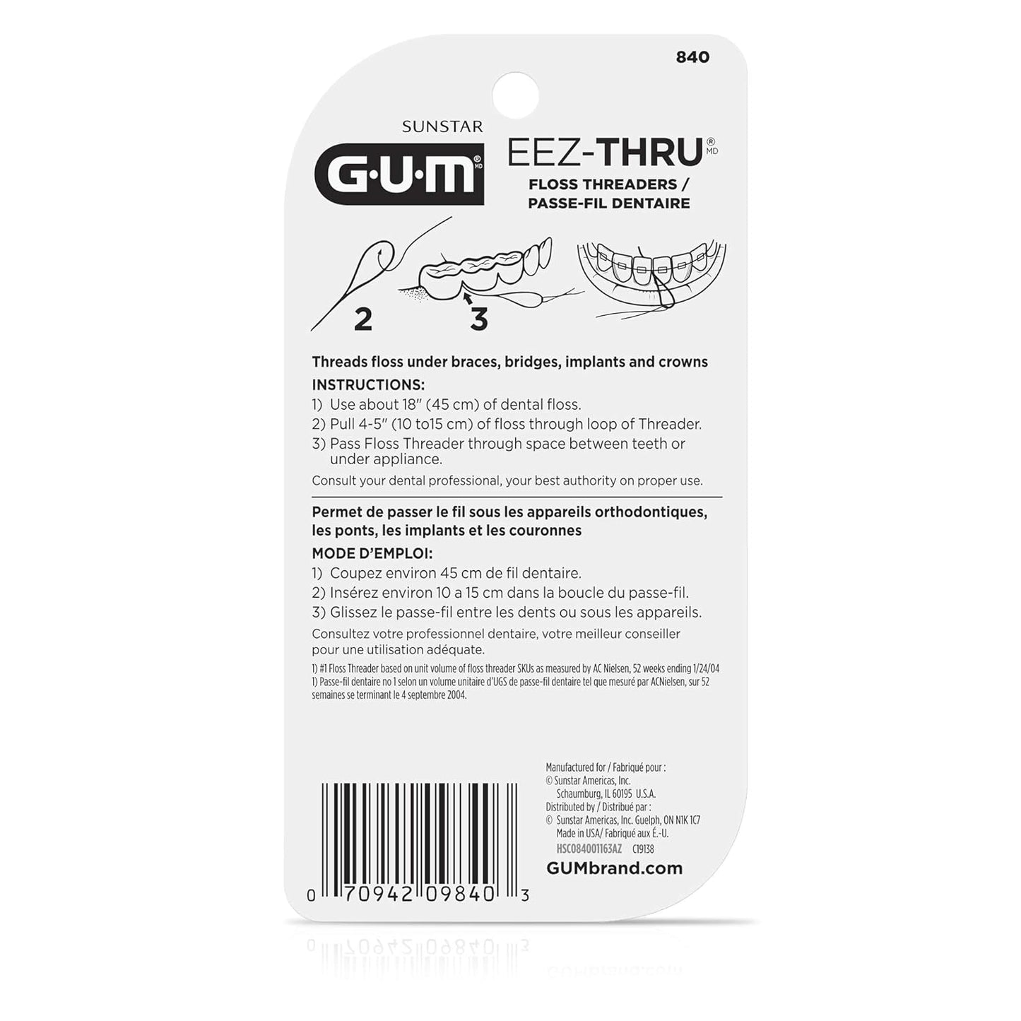 GUM EEZ-Thru Floss Threaders 25 pack