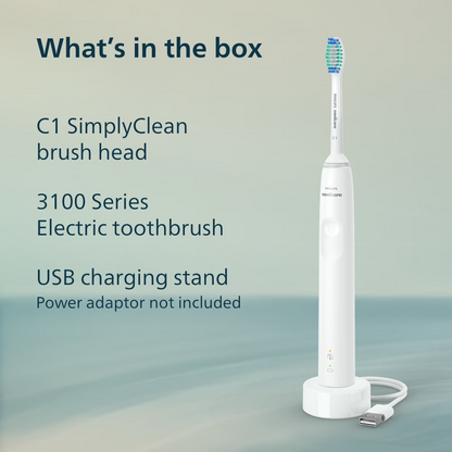 Philips Sonicare 3000 Series Sonic Electric Toothbrush White Handle