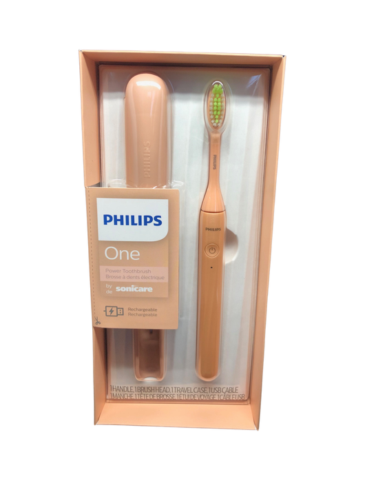 Philips One Rechargeable Toothbrush with Travel Case, Peach