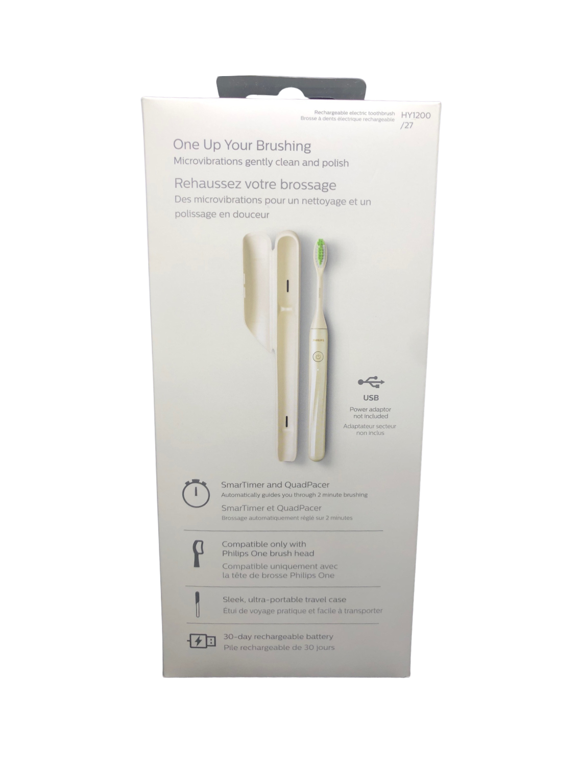 Philips One Rechargeable Toothbrush with Travel Case, SNOW