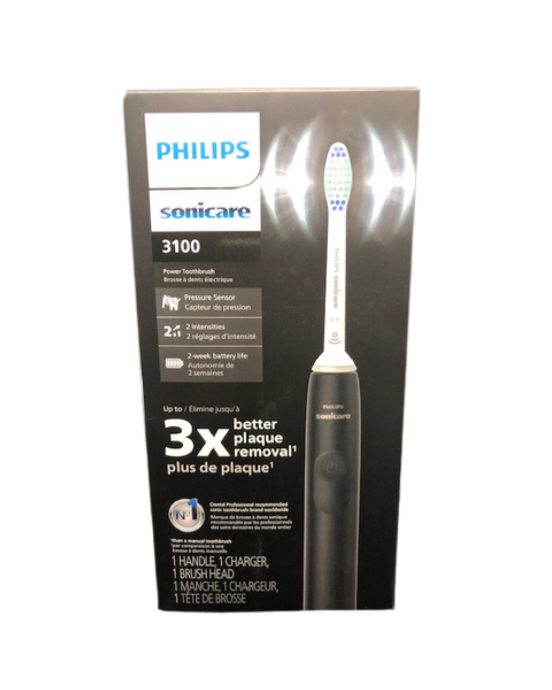 Philips Sonicare 3100 Series Sonic Electric Toothbrush Black Handle