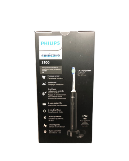 Philips Sonicare 3100 Series Sonic Electric Toothbrush Black Handle