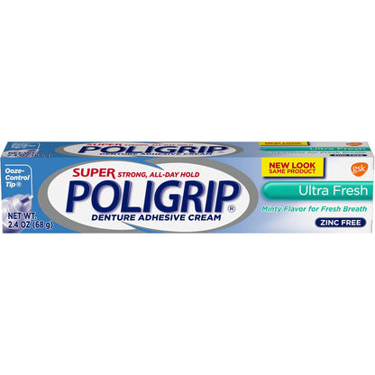 Super POLIGRIP Denture Adhesive Cream Ultra Fresh 68g