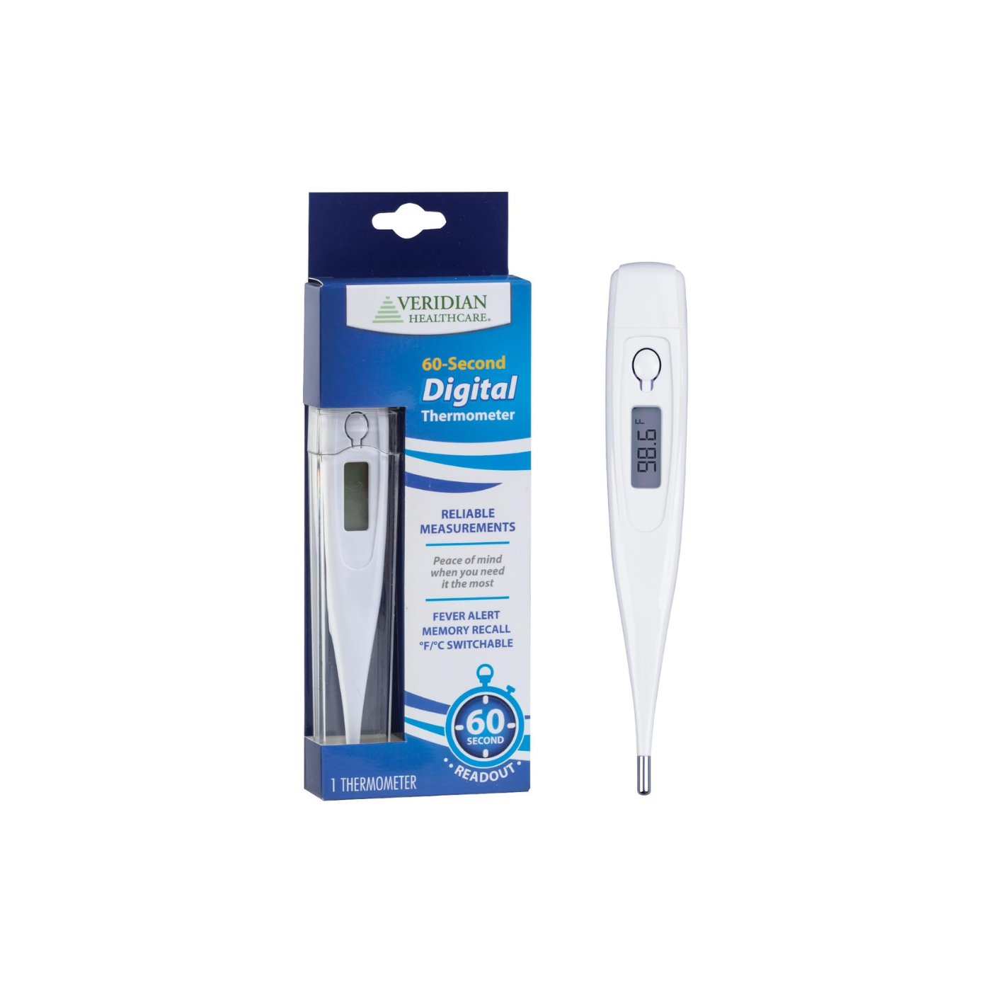 Veridian Healthcare 60-Second Digital Thermometer