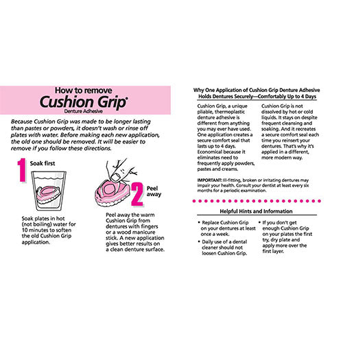 Cushion Grip® Thermoplastic Denture Adhesive – WhiteSmileNZ