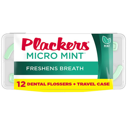 Plackers® Micro Mint® Flossers with Travel Case Mint 12ct